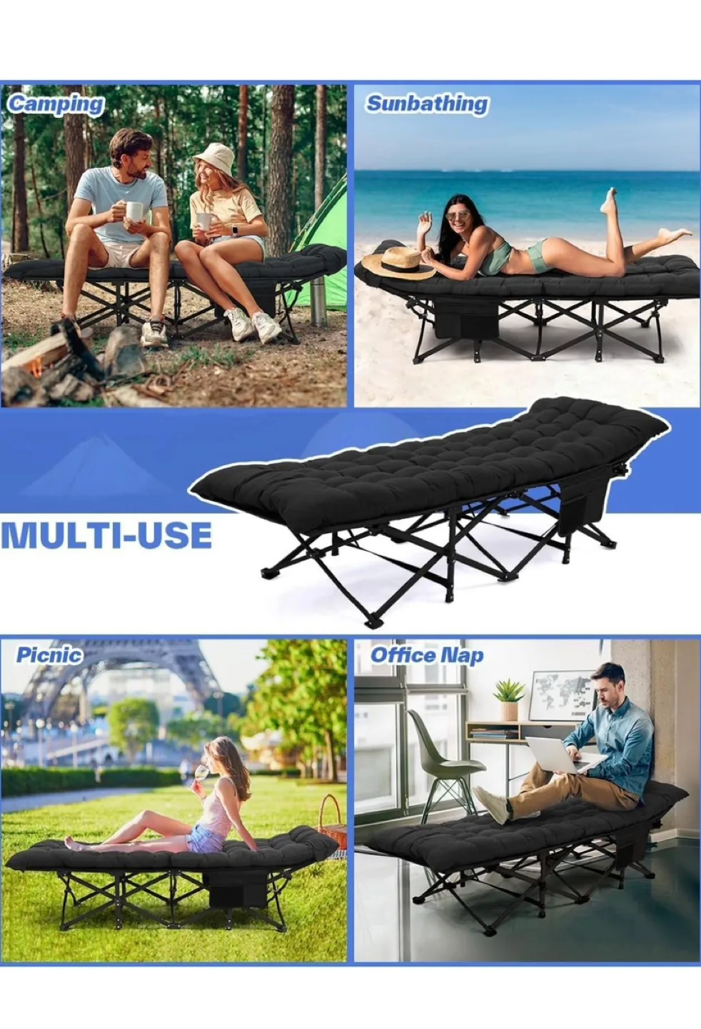 Sportneer Folding Camping Cot with Mattress thumbnail