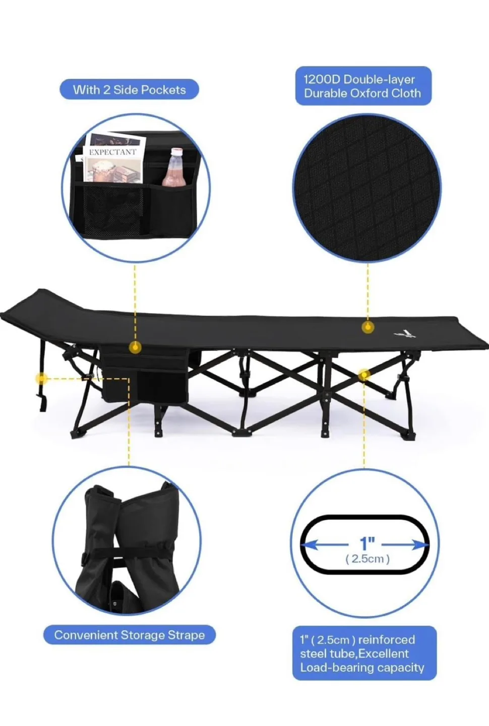 Sportneer Folding Camping Cot with Mattress image indicator(7)