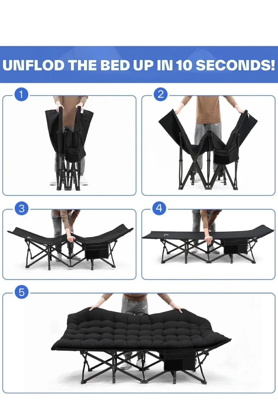 Sportneer Folding Camping Cot with Mattress image indicator(4)