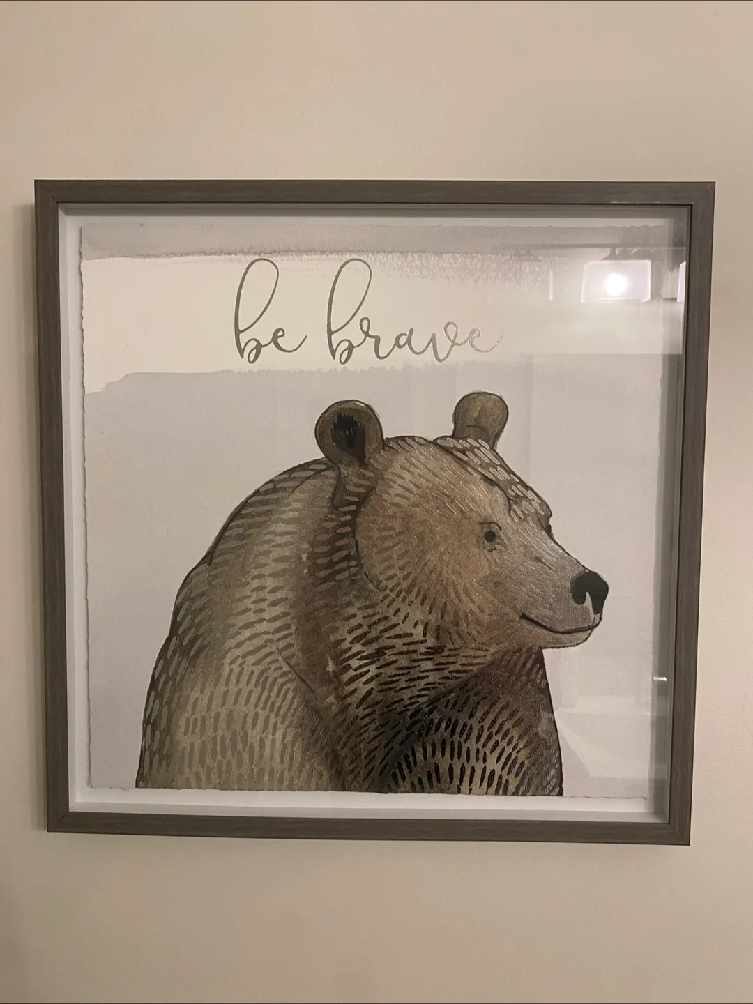 Framed 'Be Brave' Bear Print thumbnail