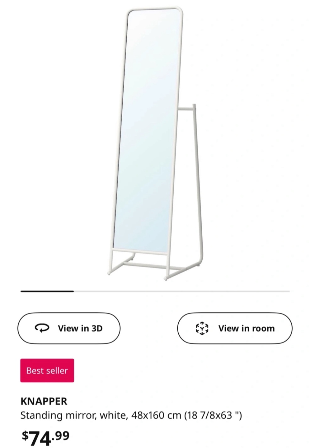 IKEA Standing Mirror - photo 2