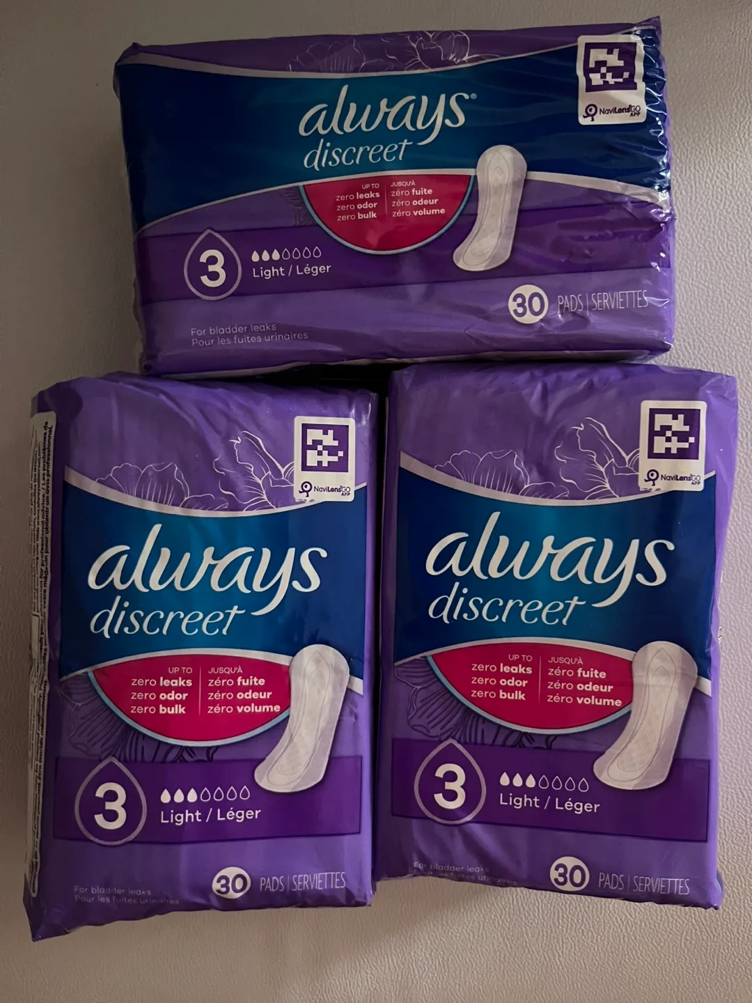 Always Discreet incontinence pads ,each thumbnail