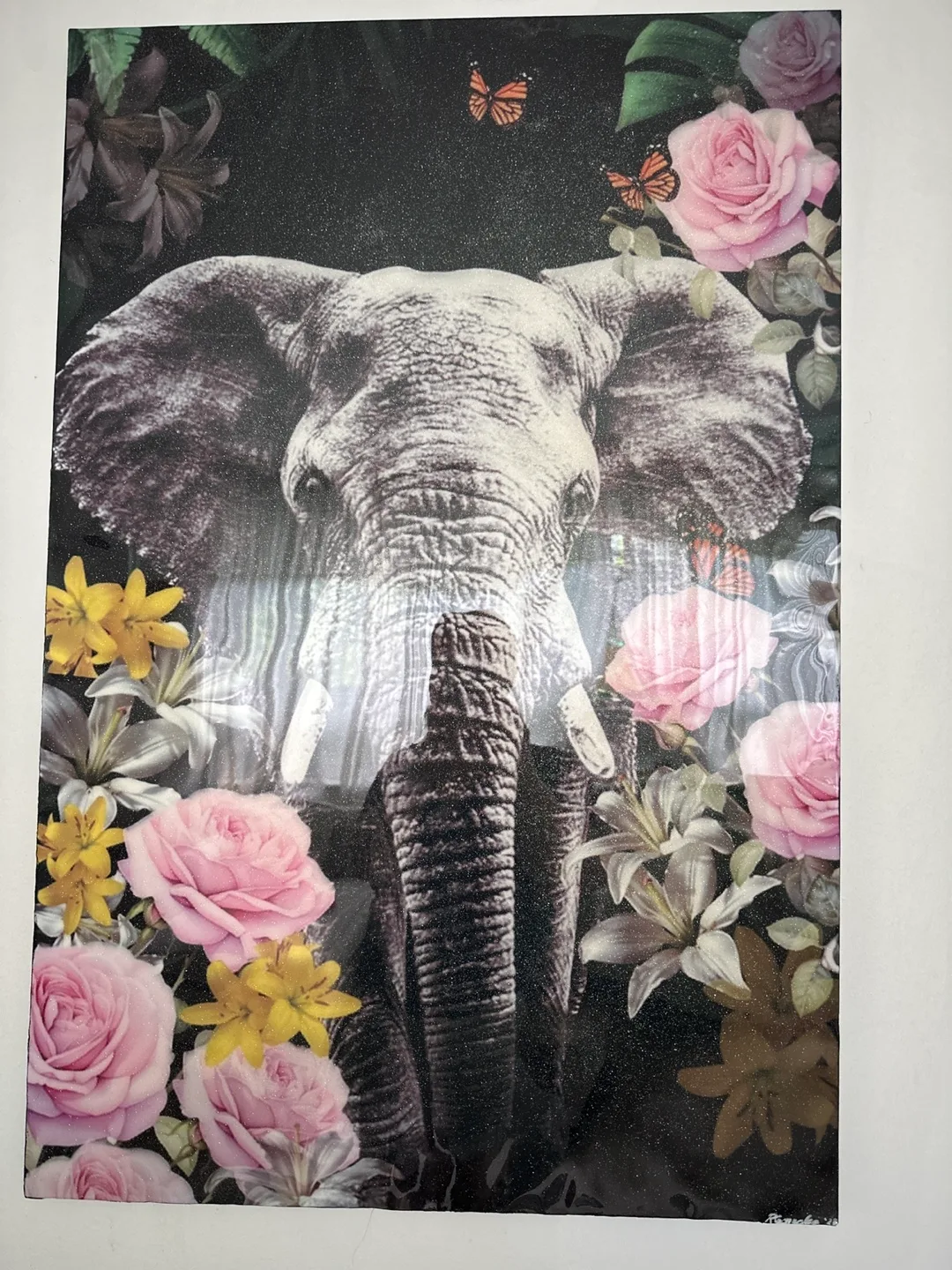 Elephant and Floral Wall Art thumbnail