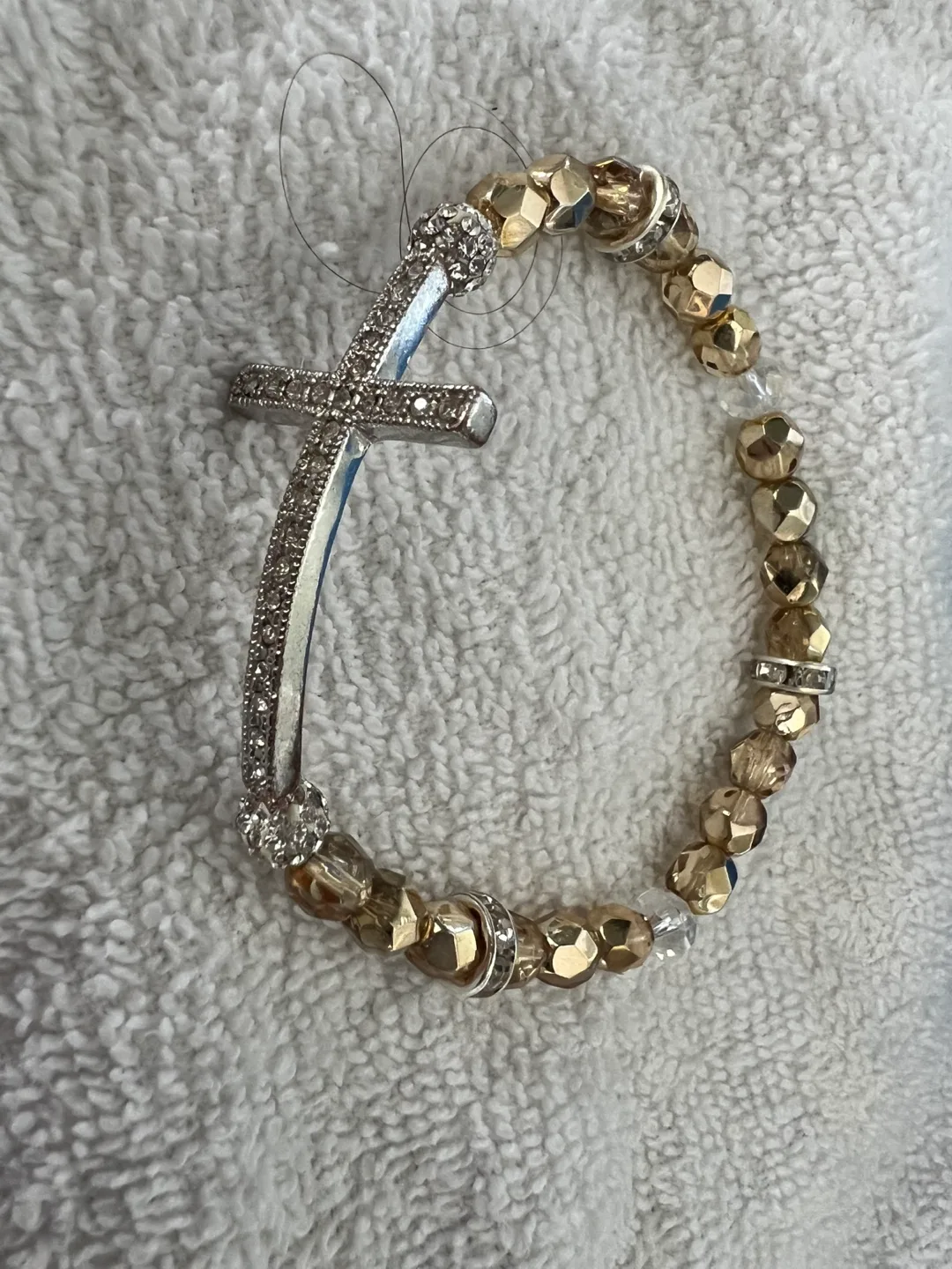 Beaded Bracelet with Cross Charm thumbnail