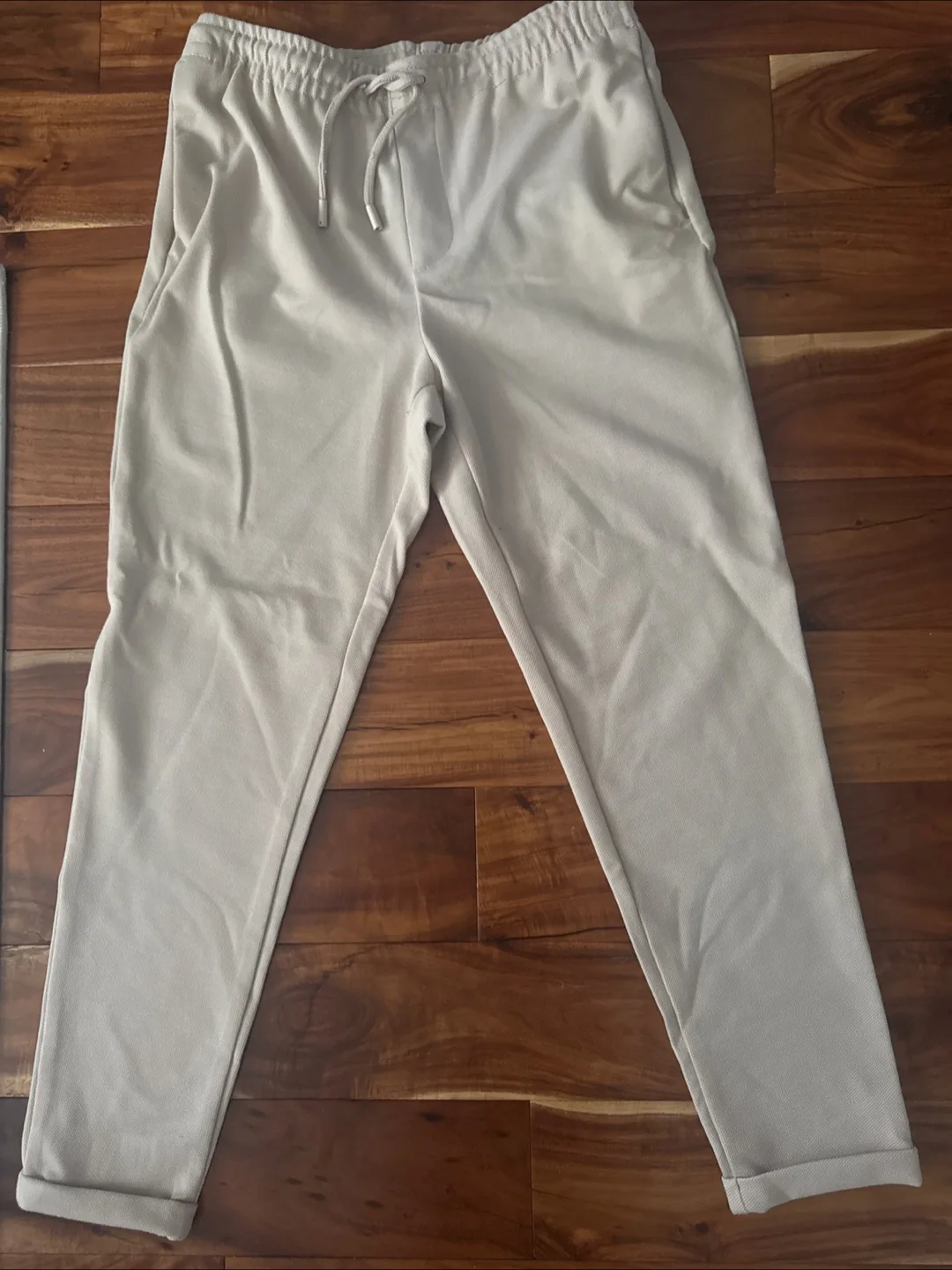 Zara Beige Jogger Pants - Size M thumbnail