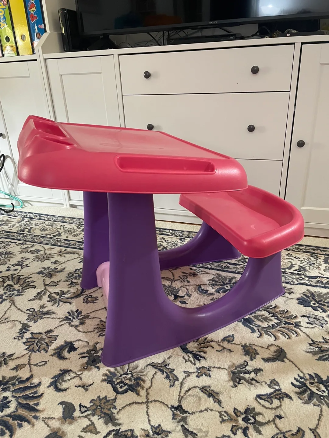🖍️Moving ✍️Kids Pink & Purple Desk and Chair Set 🍁🇨🇦 thumbnail