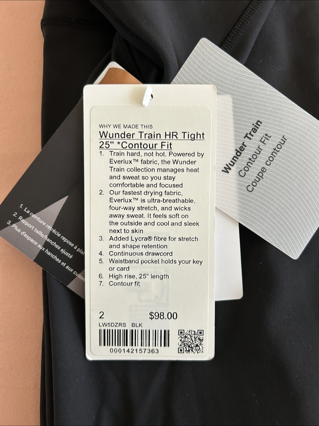 Lululemon Wunder Train HR Tight 25" Black - Size 2 - photo 2