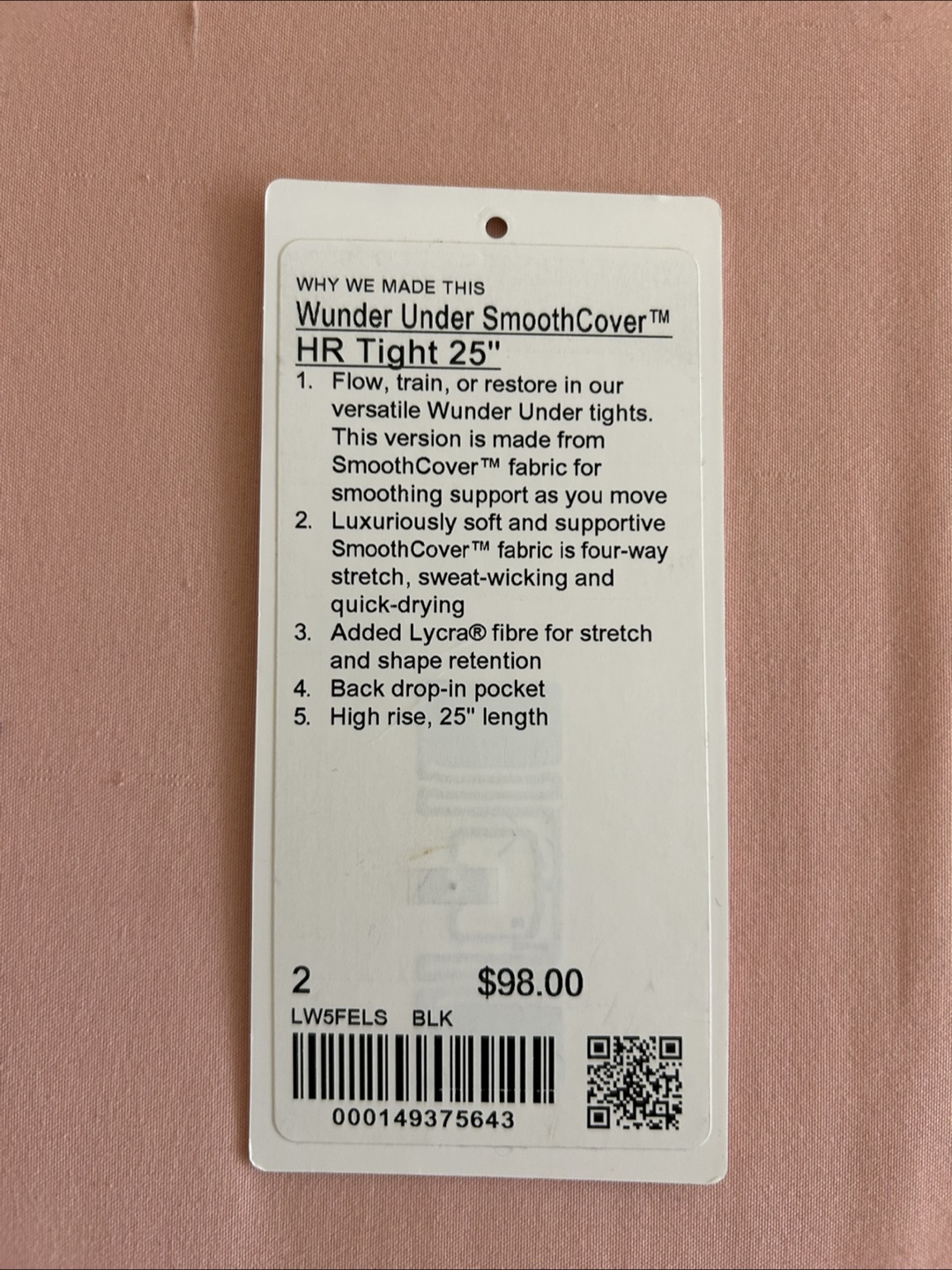 Lululemon Wunder Train HR Tight 25" Black - Size 2 - photo 3