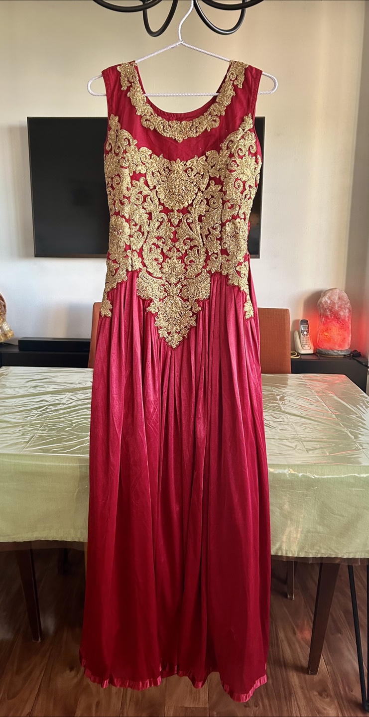 Red & Gold Embellished Dress - photo 2