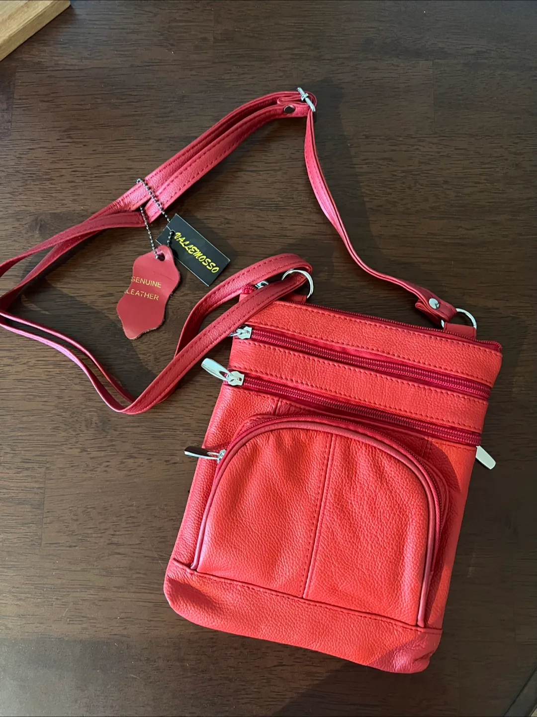 Red Leather Crossbody Bag #freecycle thumbnail