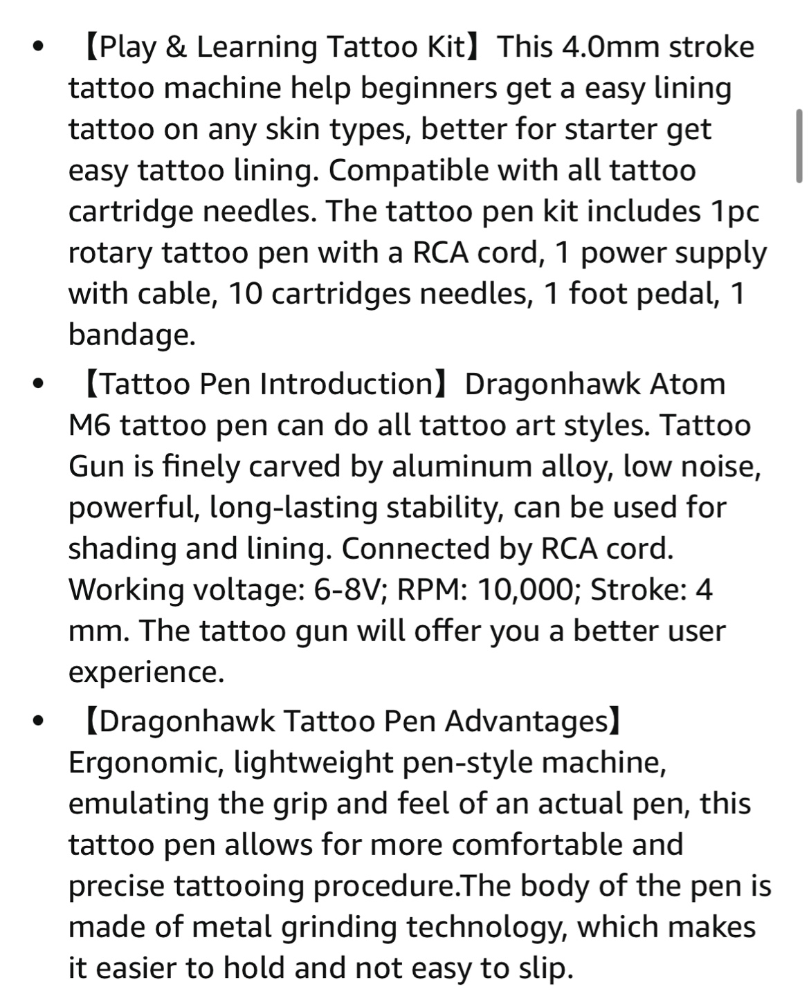 Dragonhawk Atom M6 Tattoo Pen Kit - photo 2
