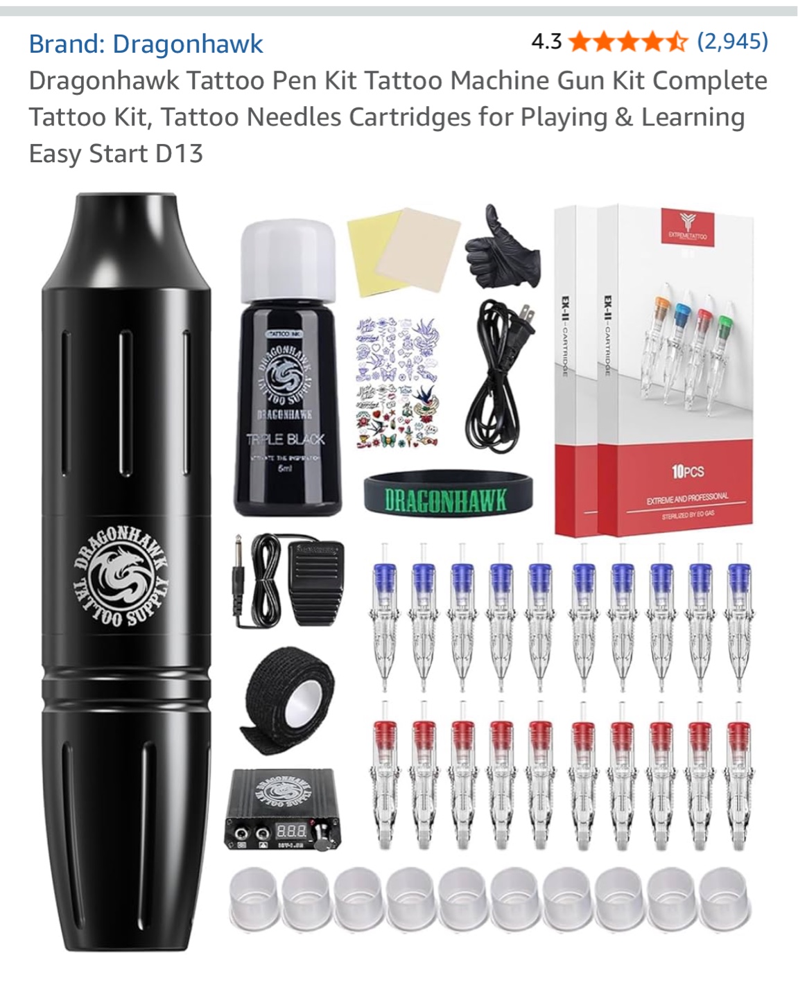 Dragonhawk Atom M6 Tattoo Pen Kit