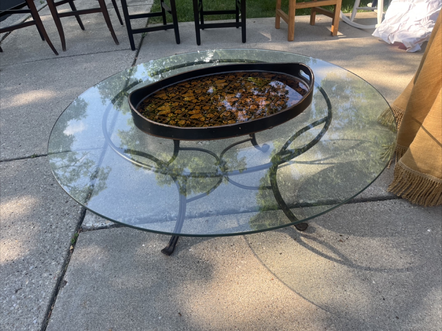 Glass top coffee table