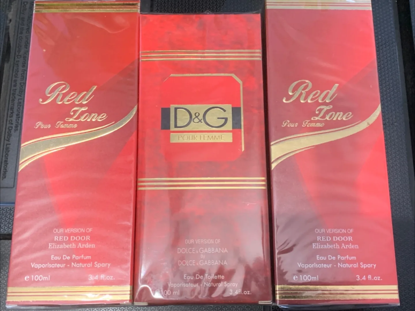 3 bottles of  Red Zone & D&G Pour Femme Perfume thumbnail
