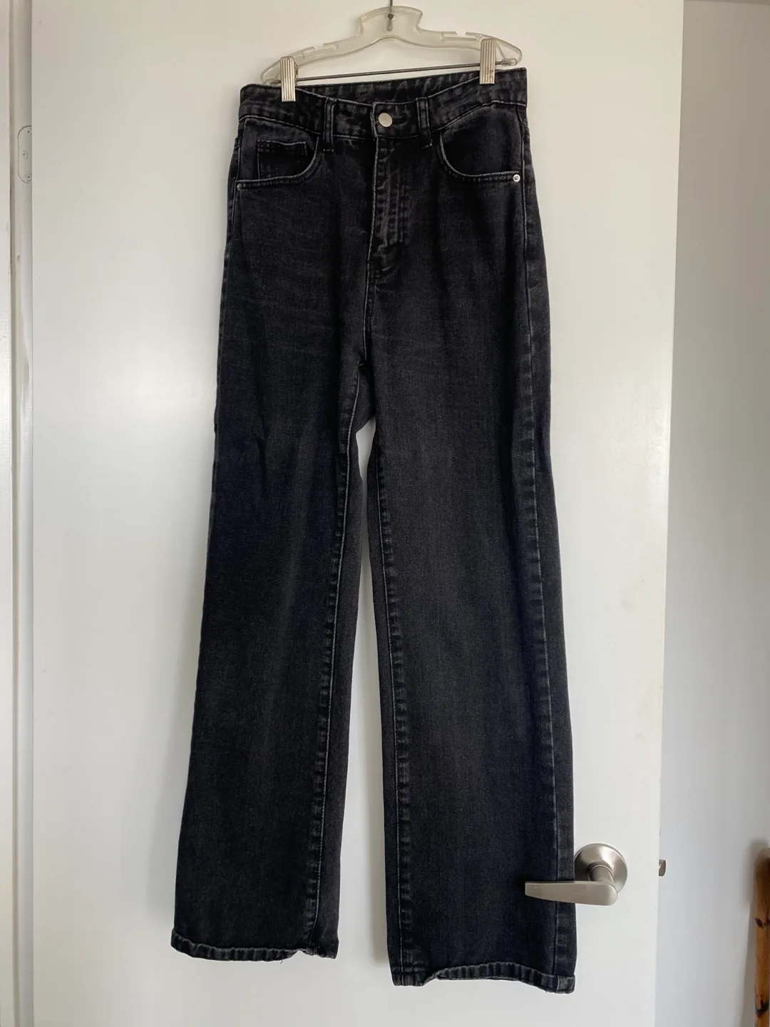 Shein Black Wide Leg Jeans - Size S thumbnail