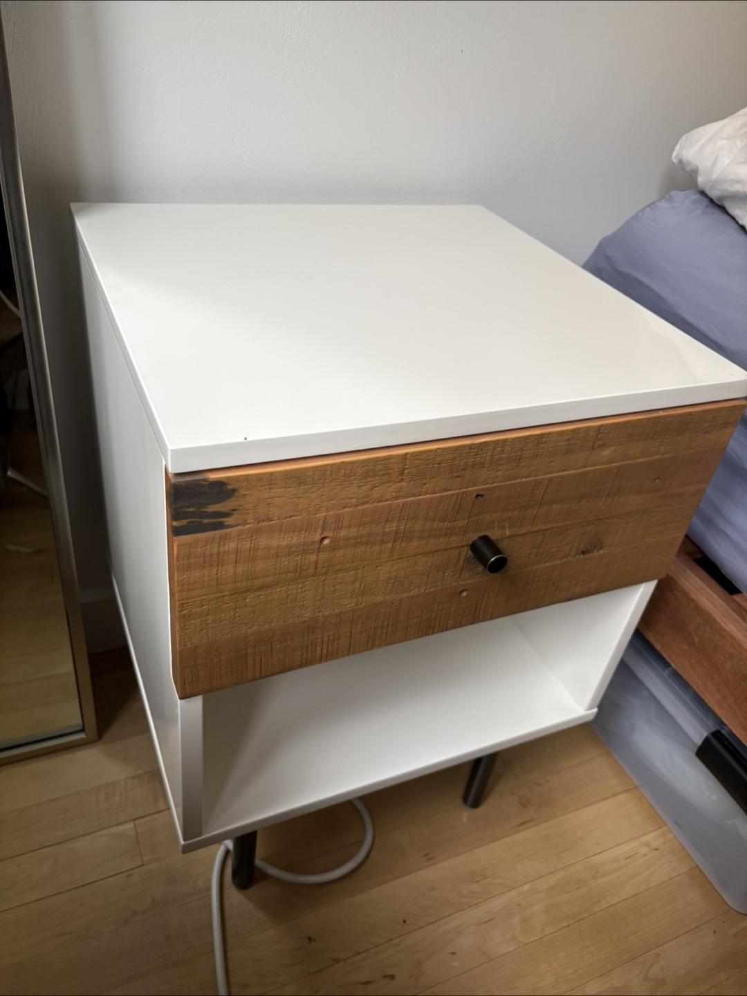 West Elm Wood & White Lacquer Nightstand - FREE or BEST OFFER - photo 5
