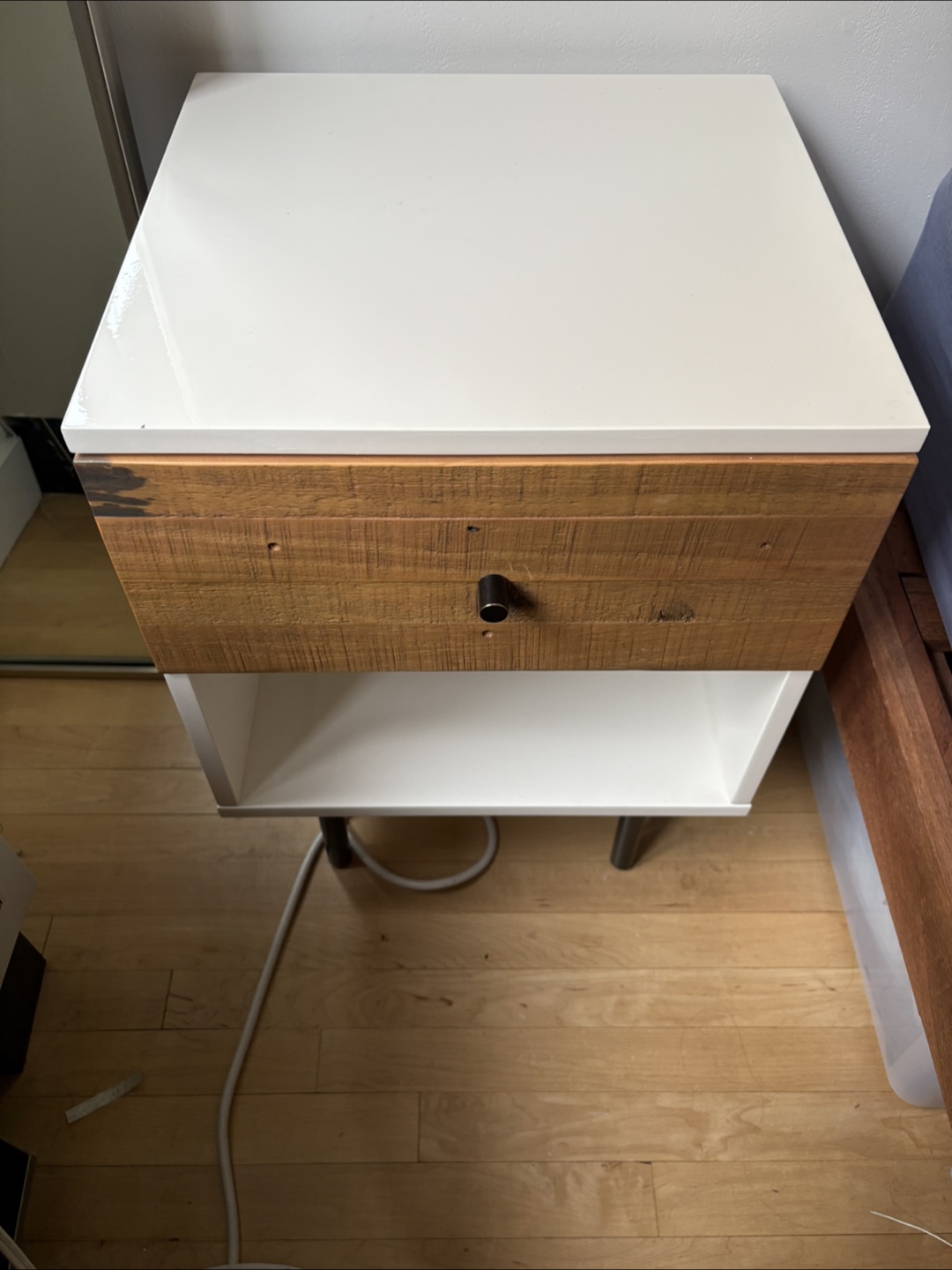 West Elm Wood & White Lacquer Nightstand - FREE or BEST OFFER - photo 3