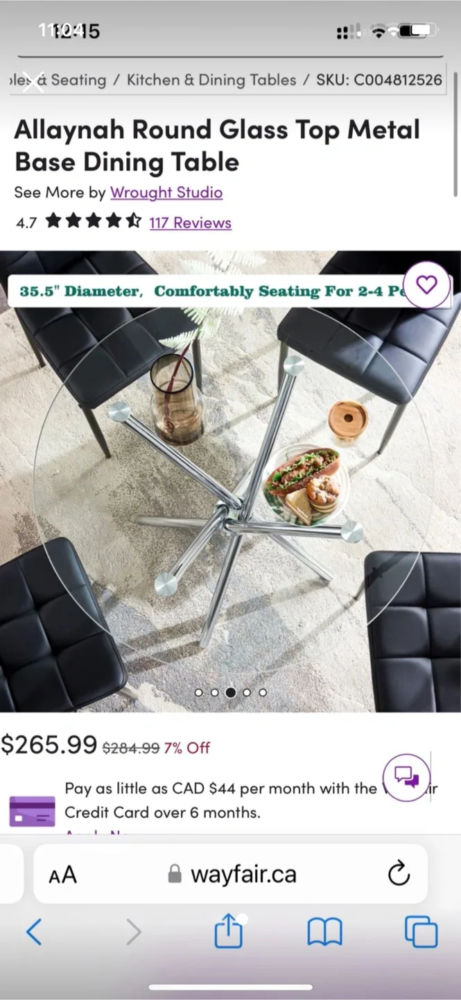 Allaynah Round Glass Top Dining Table thumbnail