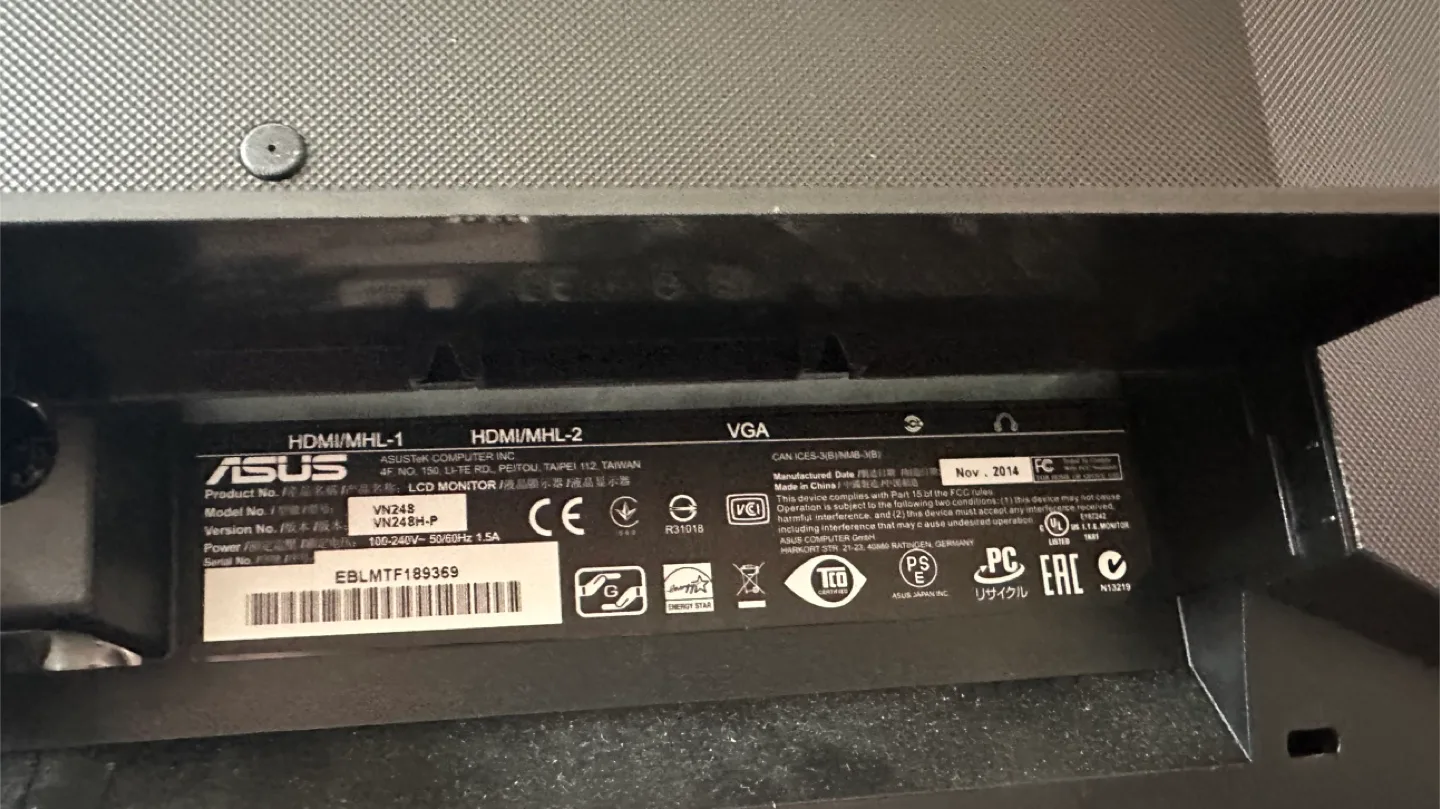 Asus VN248 LCD Monitor and keyboard image indicator(3)