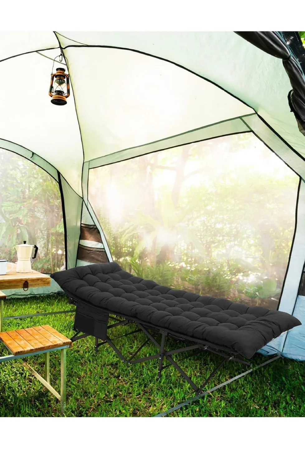 Sportneer Folding Camping Cot Bed - Black image indicator(3)