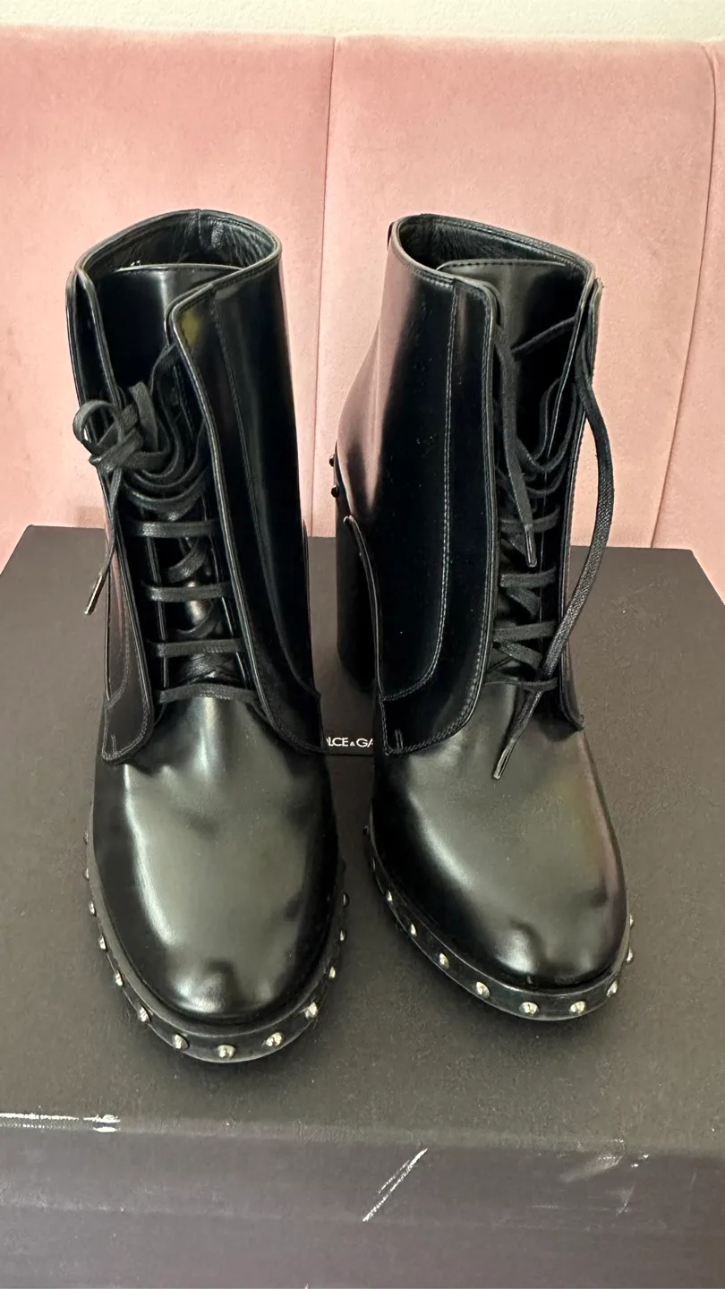 Dolce & Gabbana Leather Studded Boots - Size 37 image indicator(8)