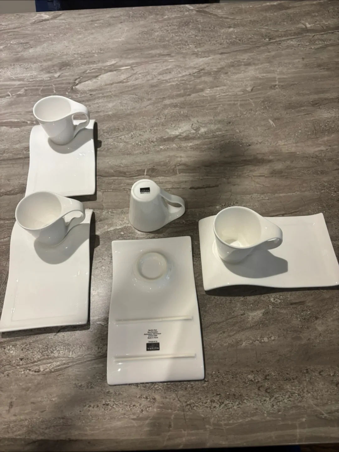 Designed by red vanilla - 4 espresso cups with biscotti trays thumbnail