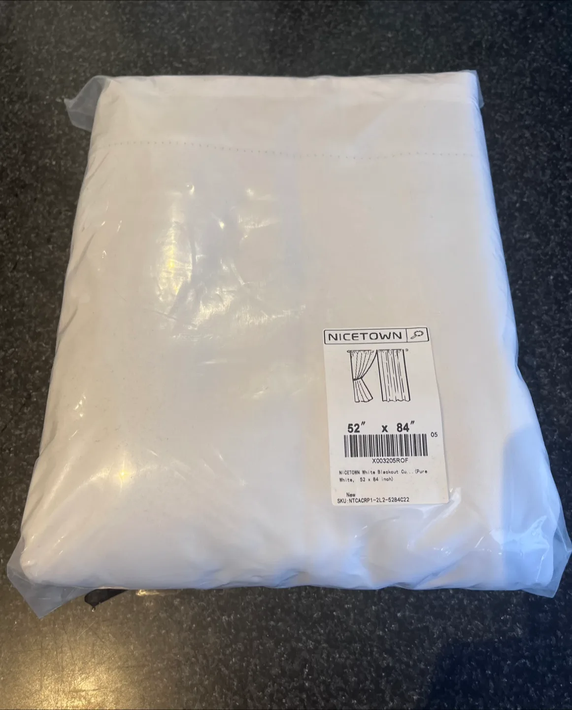 White Blackout Curtains 52x84 (New) thumbnail