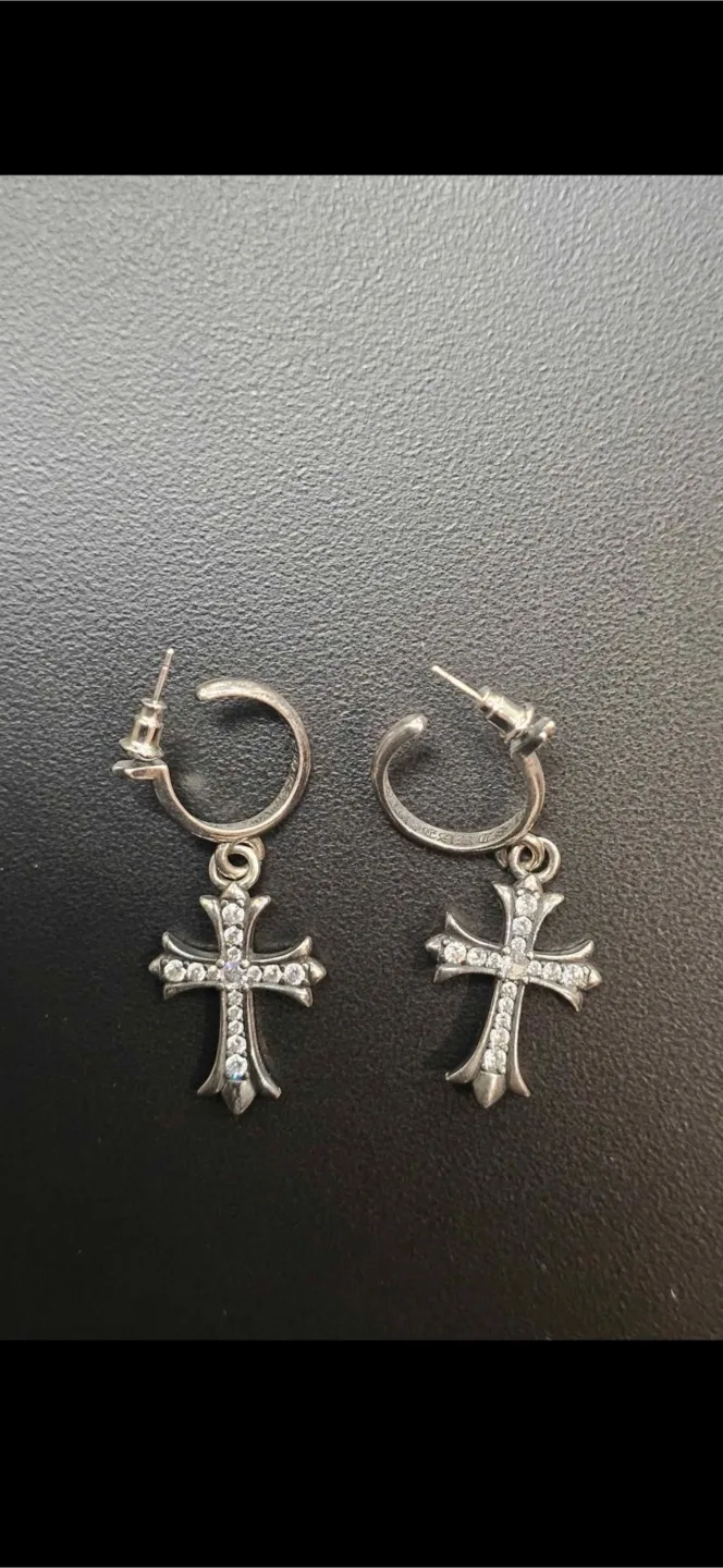 Chrome Hearts Cross Hoop Earrings thumbnail