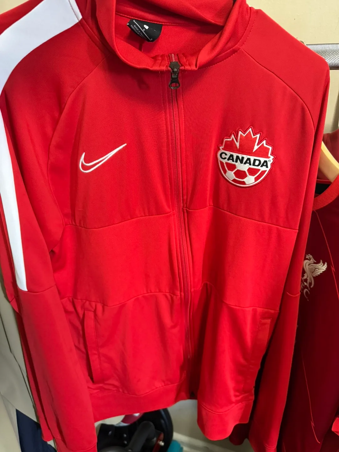 Nike Canada Soccer Jacket Red - SIZE LARGE (FITS MEDIUM) thumbnail