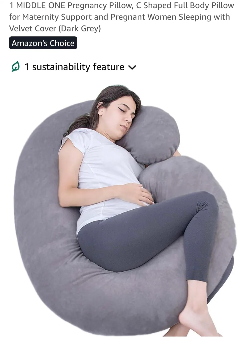 MIDDLE ONE Pregnancy Pillow - Dark Grey image indicator(2)