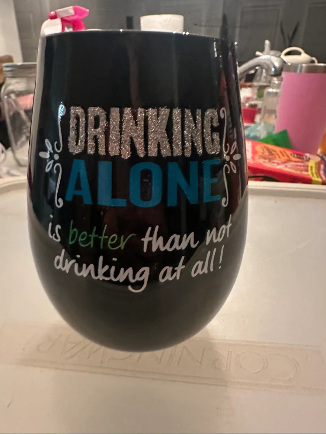 Drinking Alone Wine Glass thumbnail