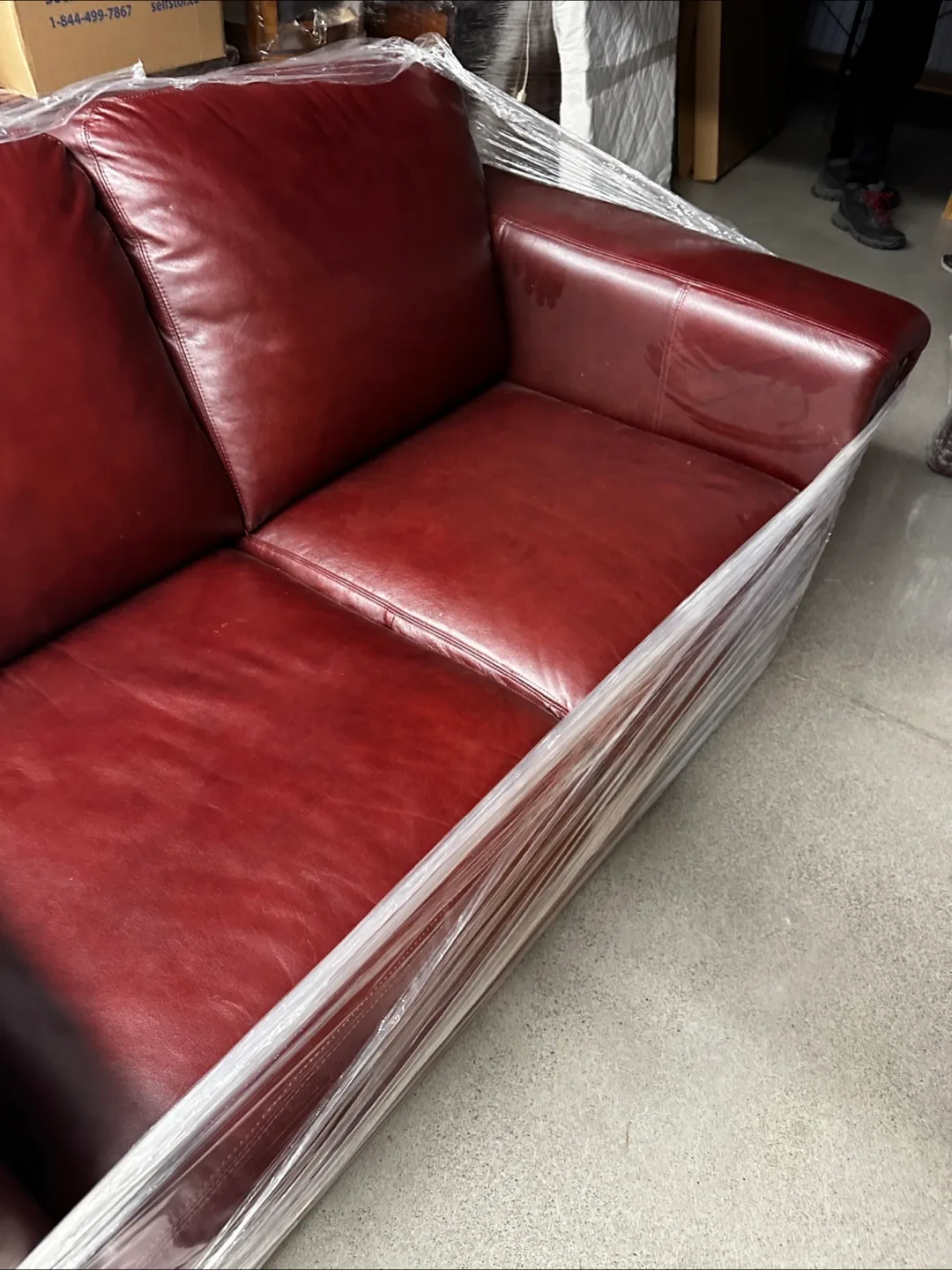 Burgundy Leather Sofa - Like New! image indicator(2)
