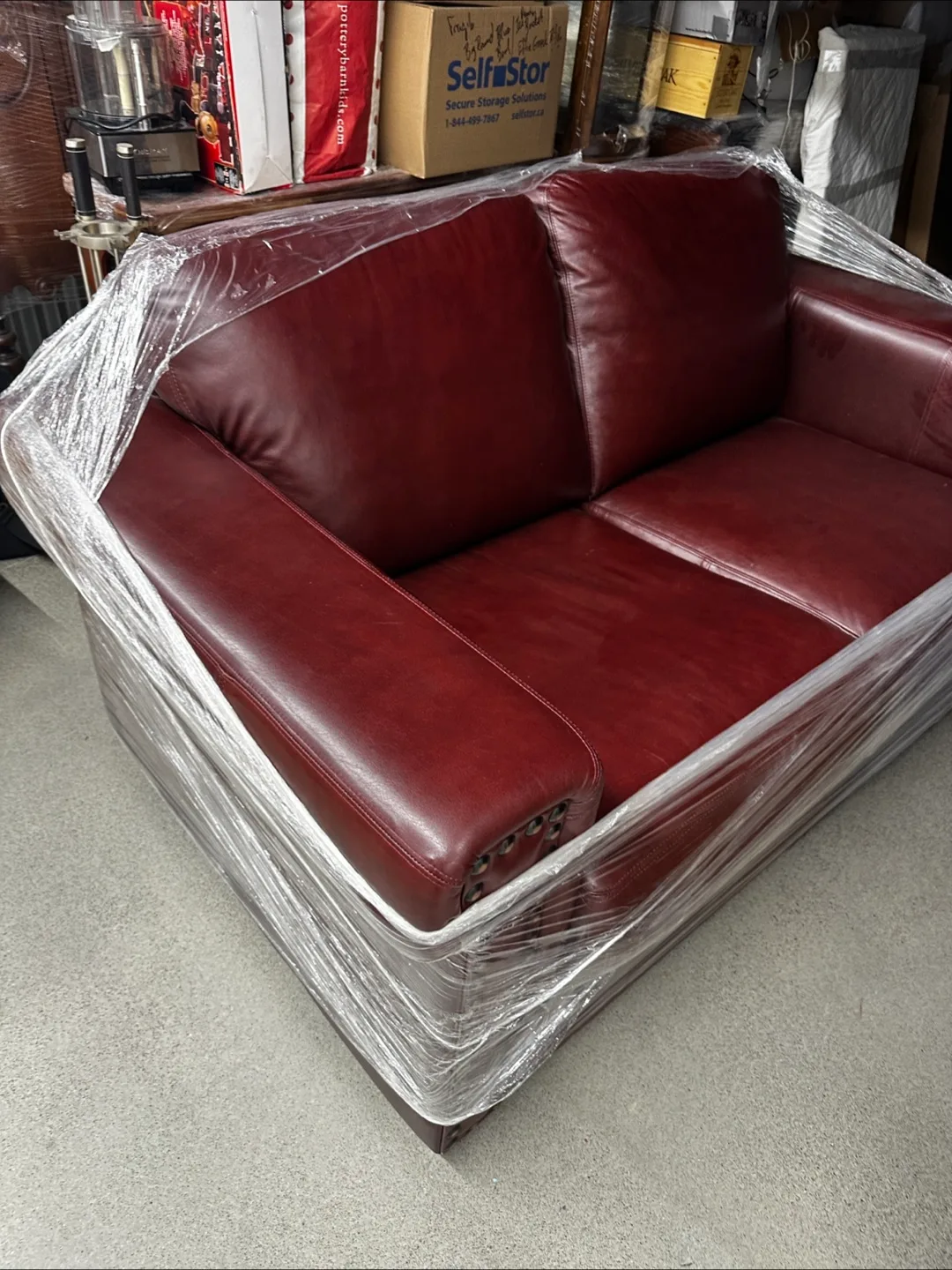Burgundy Leather Sofa - Like New! image indicator(3)