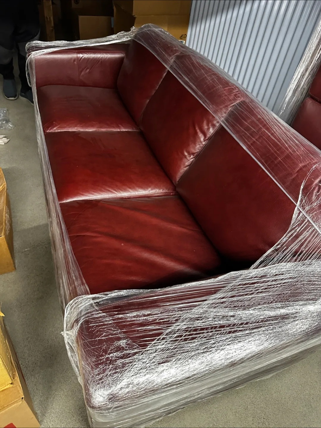 Burgundy Leather Sofa - Like New! image indicator(4)
