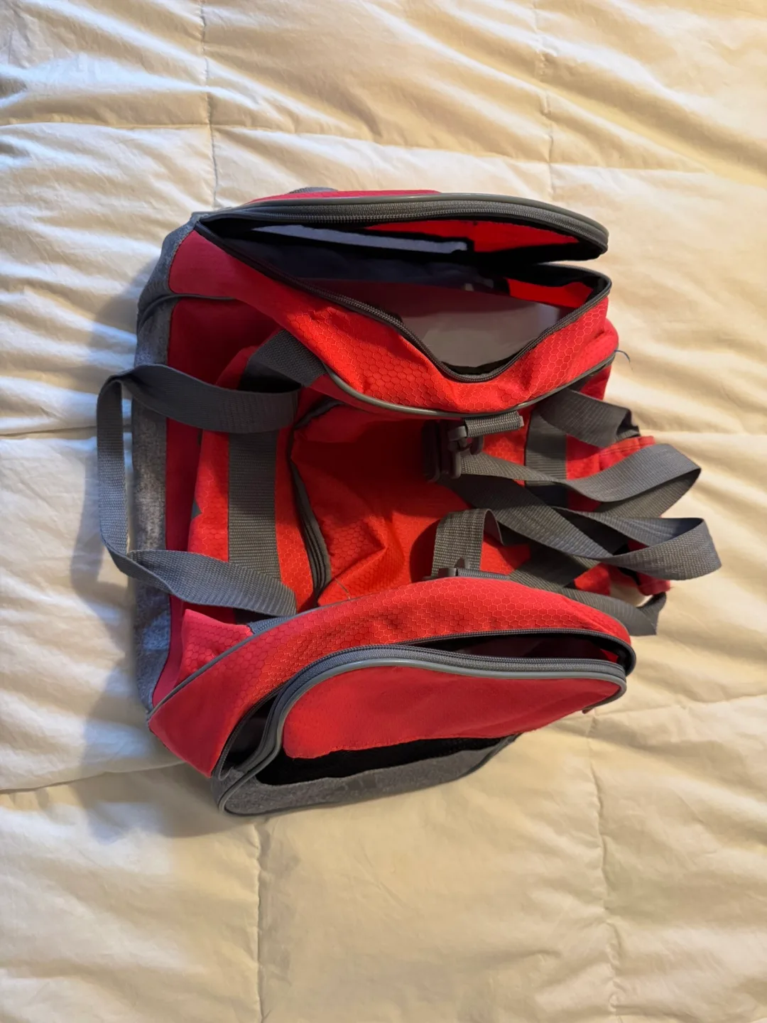 Adidas Red & Grey Duffel Bag thumbnail