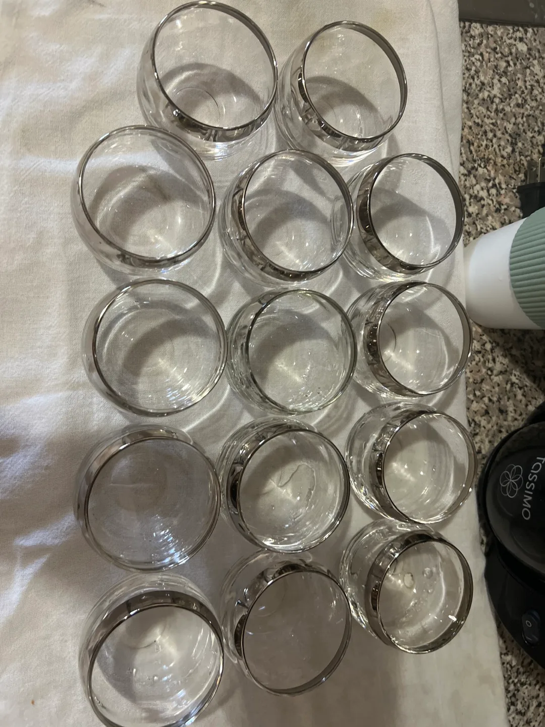 Set of 14 Silver Rimmed Glasses thumbnail