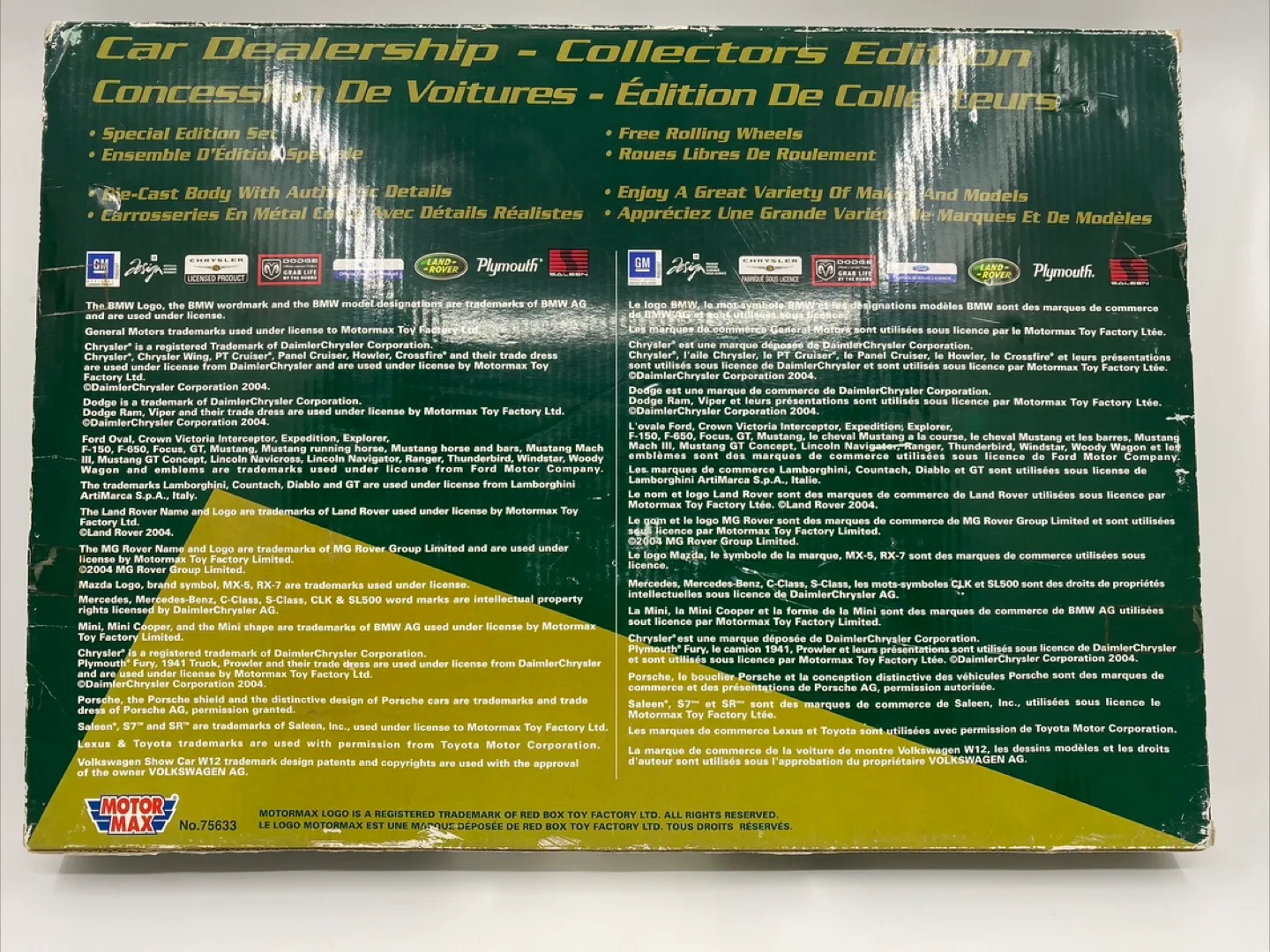 Motormax Car Dealership Collector Edition Car Set Green Box image indicator(5)