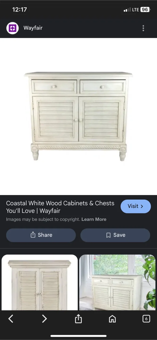 Coastal White Wood Cabinet thumbnail