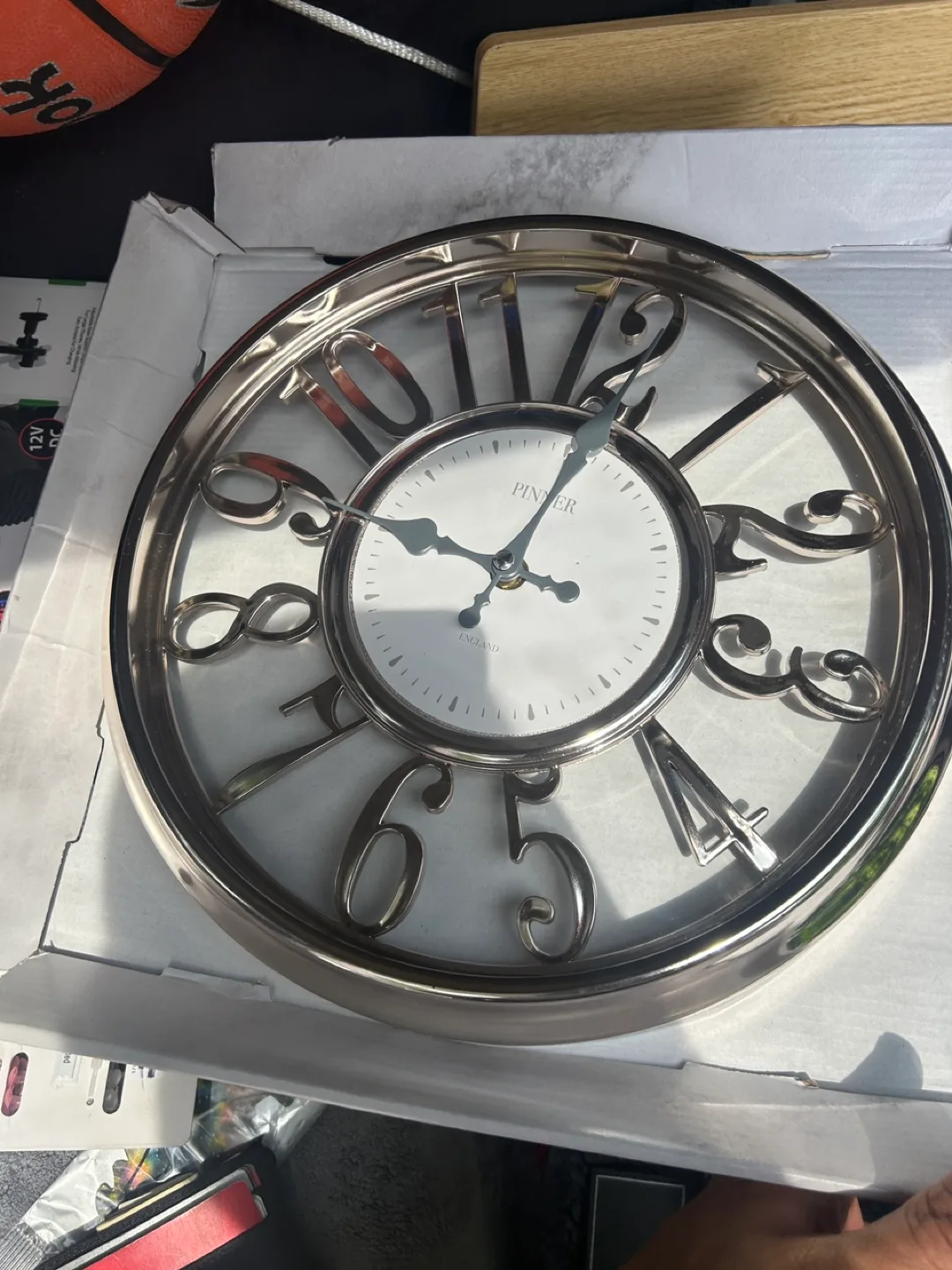Pinner England Silver Wall Clock thumbnail