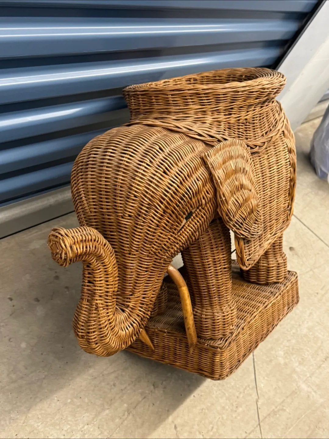 Wicker Elephant Side Table thumbnail