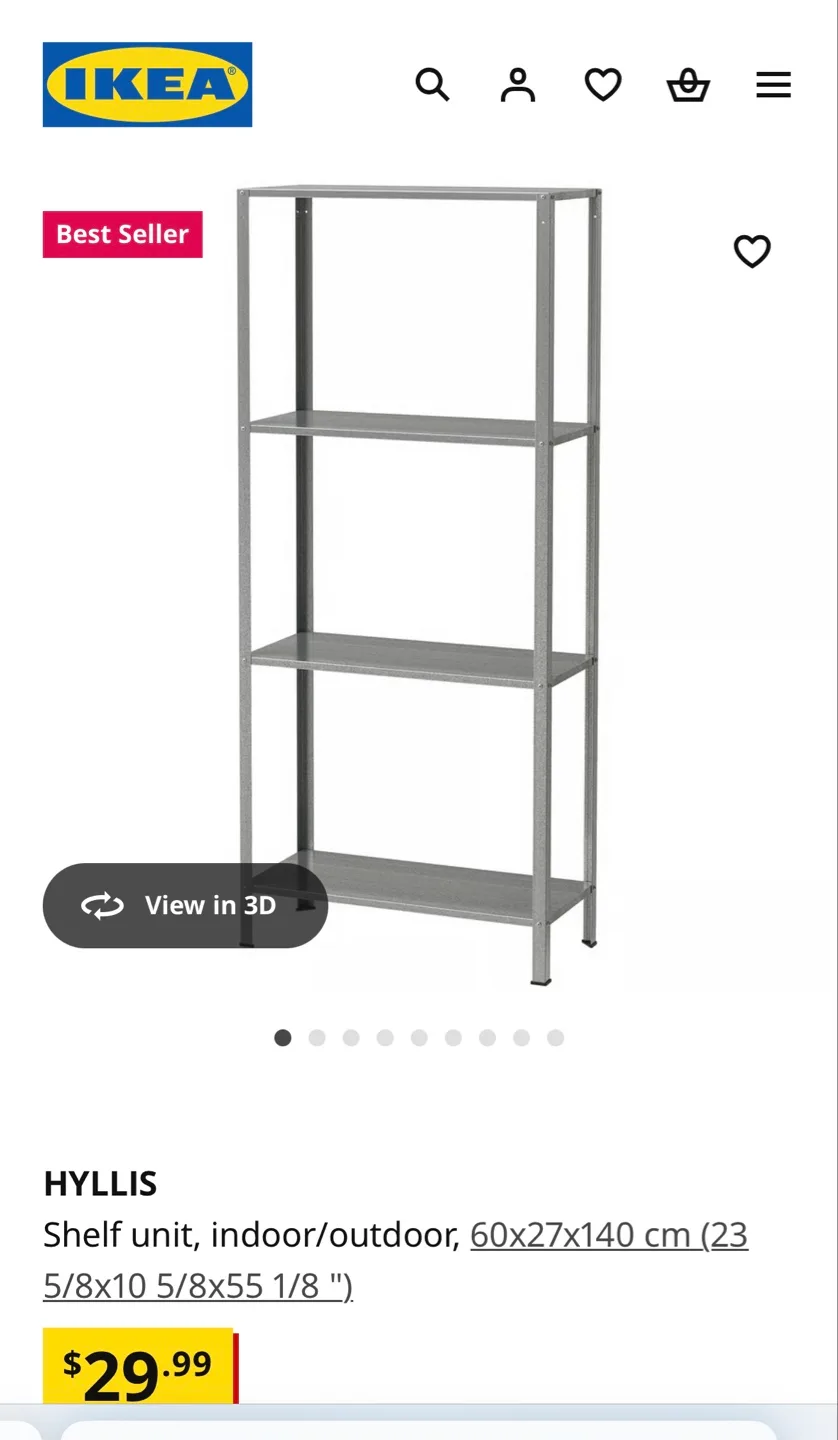 IKEA indoor/outdoor shelving unit - grey/silver thumbnail