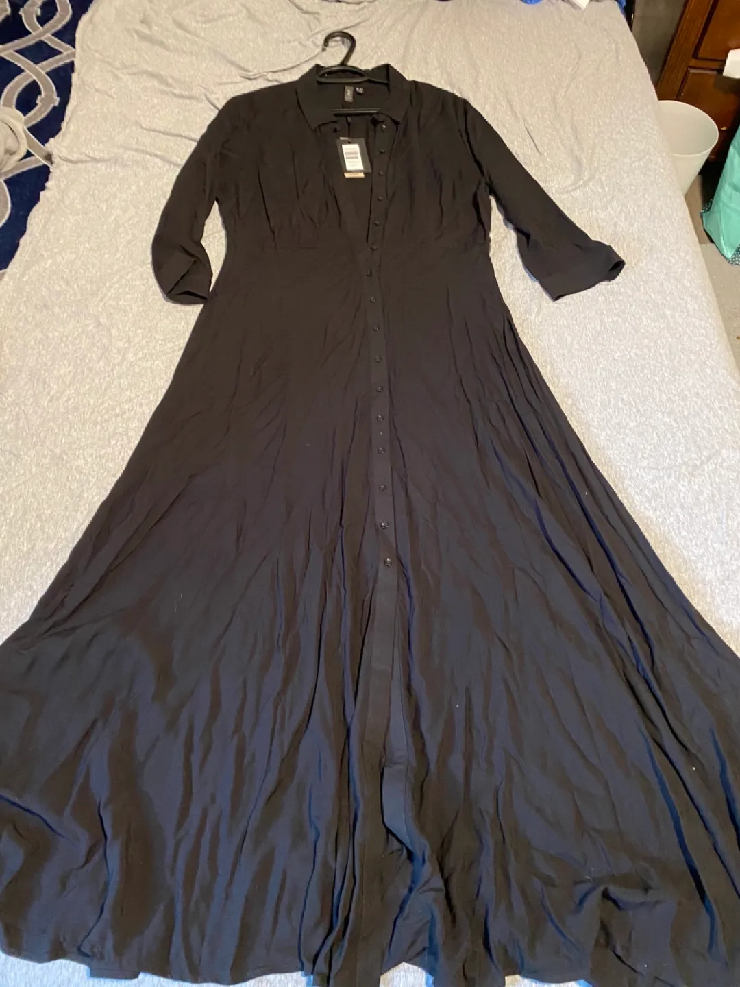 Y.A.S Yassavanna Black Long Shirt Dress - Size L image indicator(3)