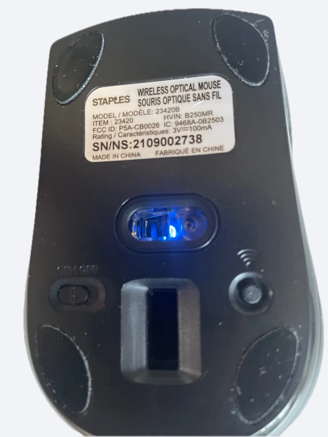 Staples Wireless Optical Mouse 23408 image indicator(2)