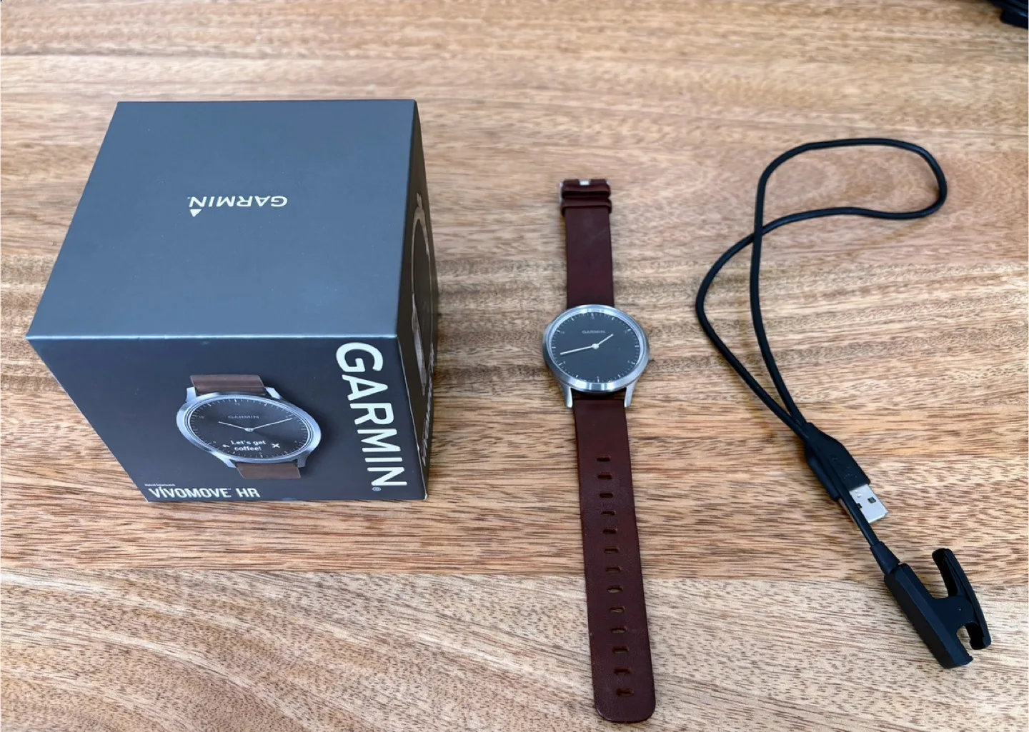 Garmin Smart Watch - Vivomove HR - Leather Band thumbnail