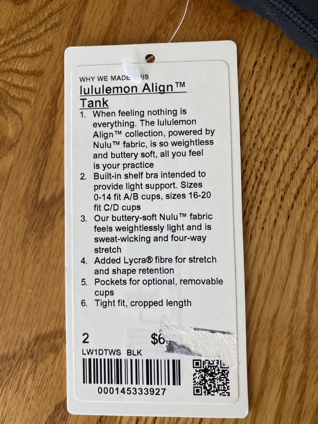 NEW! Black Lululemon Align Tank Top, Size 2, Black - photo 4