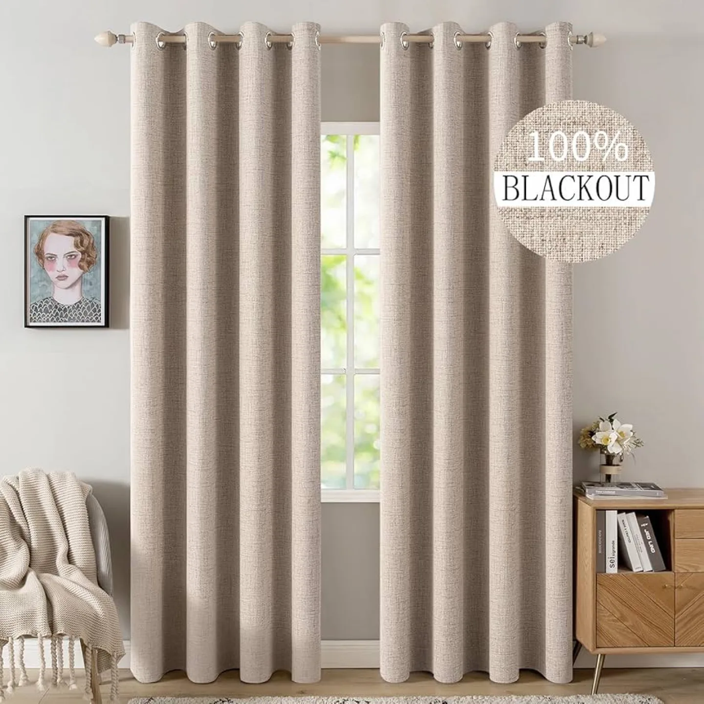 Blackout Curtains - Beige thumbnail