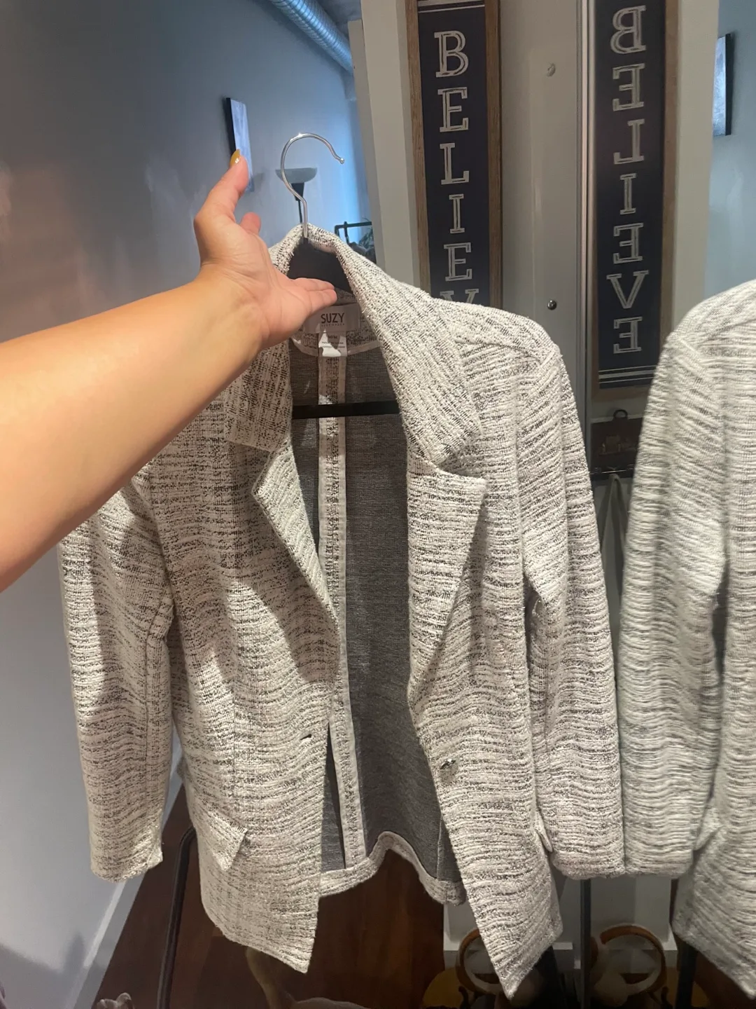 Suzy Shier Tweed Blazer thumbnail