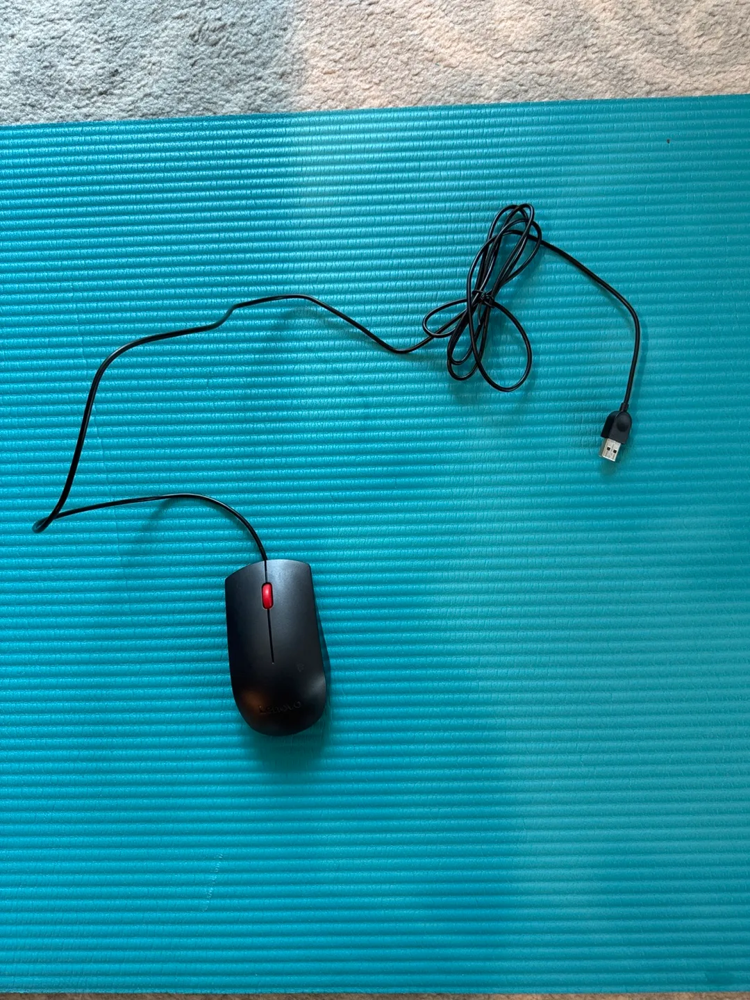 Lenovo Black Wired Mouse