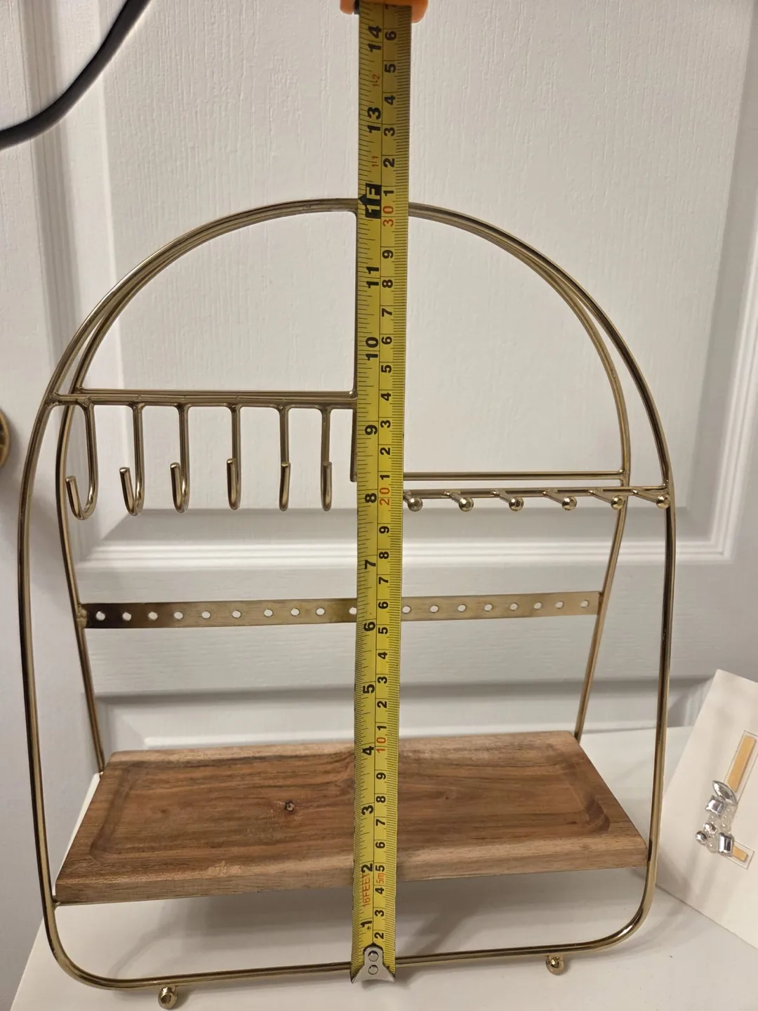 Gold Metal & Wood Jewelry Organizer thumbnail