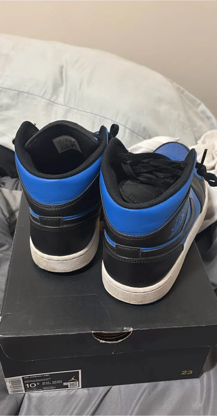 Air Jordan 1 Mid Black/Royal Blue, US 10.5 thumbnail